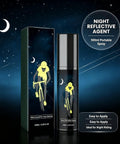 MNVKIJ Multipurpose Night Reflective Spray Agent High Visibility, 100ml spray bottle with cyclist graphic in night sky.