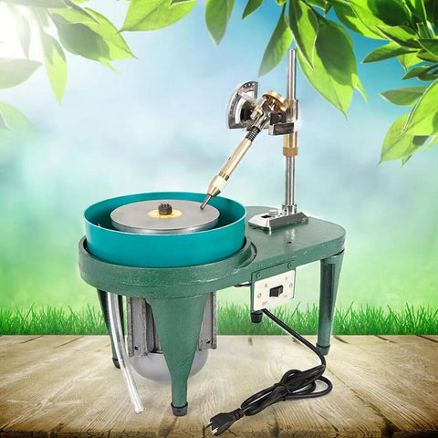 Pro Grade Gemstone Faceting Machine 2800RPM Jewel Polisher Tool 110V Rock Grinder with Faceted Manipulator outdoors