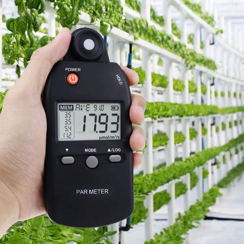 Full Spectrum PAR Meter With Pro Grade High Precision PPFD Tester For Indoor And Outdoor Plant Growth 400 To 700 Nanometers Light Range Lux Readings For Photosynthesis Results handheld in greenhouse