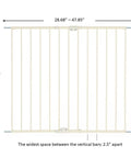 Tall Easy Swing and Lock Baby Gate Series 2 Hardware Mounted Metal Safety Gate with measurements 28.68 to 47.85 inches wide, 36 inches tall