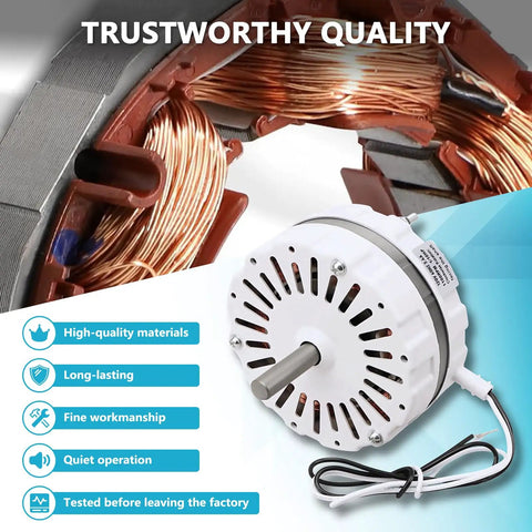 Power Vent Motor For Attic Vent Fan Replacement 3.4 Amp 1100 RPM 115 Volt 60 Hz 1/10 HP Compatible With Lomanco 18000 And 2000