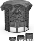 190 Gallon Large Outdoor Compost Bin With Aeration Vents, BPA Free PP Panels, Modular Backyard Composter for yard waste shown