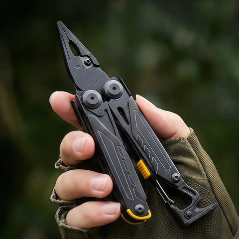 Light Purple 17 In One Tactical Multitool Pliers With Built In Flint Fire Starter And Carabiner Hammer 5CR13 Steel Needle Nose Pliers