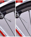 Comparison of bike wheel before and after using 10 Pcs Stainless Steel Shifter Cables For Bikes 2M Length Replaceable Derailleur Cables MTB.