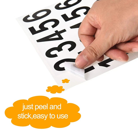 Peeling self adhesive vinyl address numbers stickers, 240 pieces on 10 sheets, reflective and weatherproof, waterproof peel and stick decals