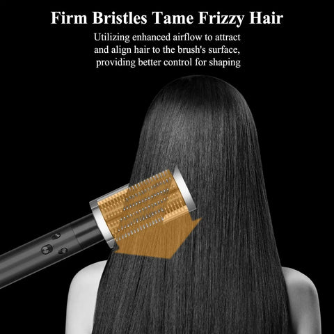 Dope Smoothing Brush Attachment For Dyson Airwrap That Tames Frizz and creates smooth hair with firm bristles in use