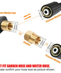 Diagram of high pressure washer gun for cars and power washers, 4350 PSI Beast Mode Ready, showing coupler with M22 specification.