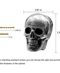 Dope Four Pack Skull Drawer Knobs Zinc Alloy Heavy Duty Hidden Handle With Screws For Decorative Drawers Antique Silver Finish