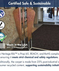 Heritage Rib Commercial Indoor Door Mat With Double Rib Design 3x5 Charcoal Office Rug in a lobby, near glass doors, highlights non slip feature.