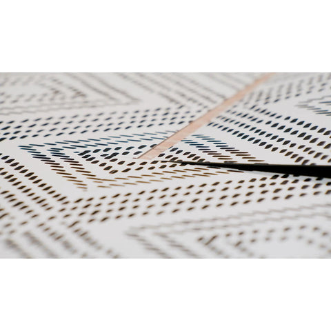 Close-up of Santorini Black and White Peel And Stick Floor Tiles 12 Inch Square 0.05 Inch Thick Pack Of 20, ceramic look pattern.