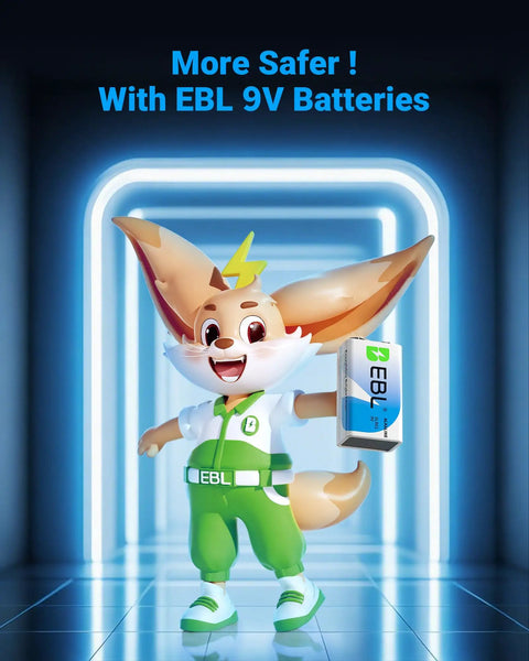 Cartoon character promoting Hella Long Lasting 9V Alkaline Batteries 12 Pack Priced Right For Smoke Detectors Wireless Mice Remote Controls And Smart Home Gear Dead Serious About Reliable Power And Zero Dead Battery Hassle Guaranteed.