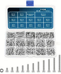 1128 Piece Hex Socket Head Cap Bolt Set M3 Stainless Steel Allen Screws Kit For Machinery And Auto DIY Projects Gearhead Approved Durable Fasteners For Repairs And Upgrades, assorted M3 screws and nuts in organizer