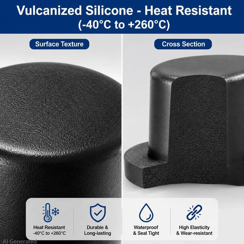 Heat-resistant black T-type silicone hole plug from 76Pcs Black T Type Silicone Hole Plug Kit With 7 Sizes From 1/4 Inch To 1 Inch Vulcanized Dustproof Sealing Plugs For Cabinets Equipment Chassis Furniture Panels And Easy DIY Fixes