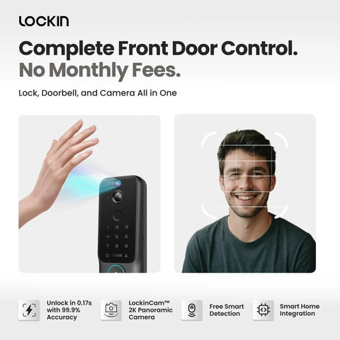 All In One Front Door Smart Lock With Palm Vein And Fingerprint Scanning Keyless Entry Video Camera And Smart Doorbell Slick Design Hassle Free Setup Unbeatable Security Edge