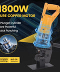 Beefy 1800W 20Ton Electric Hydraulic Hole Puncher With Five Dies for Steel, Copper Punching, featuring 4 plunger cylinder