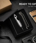 Mini Pencil EDC Pendant With Infinite Keychain in gift box, compact graphite writing tool, titanium body, perfect for on-the-go notes.