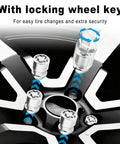 Heavy Duty M12x1.5 Wheel Lock Nuts Key Set For Toyota Rides with locking wheel key for easy tire changes and security.