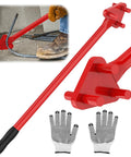 Heavy Duty Manual Rebar Bender For 5/8" Steel Bars in use with gloves, showcasing durable construction and ergonomic design.