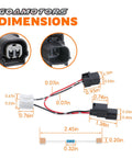 VCM Muzzler Harness Disable Kit for Honda Odyssey Ridgeline Accord Pilot and Acura 3.5L V6 dimensions and connectors