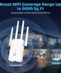 WiFi Extender Signal Booster For Home No Fuss Setup 2.4GHz 300Mbps Boost Covers Up To 10,999 Sq Ft Ethernet Port And Access Point Mode