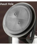 Premium Vacuum Sealed Clear Glass Coffee Bean Canister With Secure Airtight Lid showing exhaust hole design for freshness.