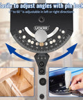 Beefy Aluminum Miter Gauge For Table Saw With Telescoping 20 To 36 Inches Fence showing angle adjustment feature with pin lock