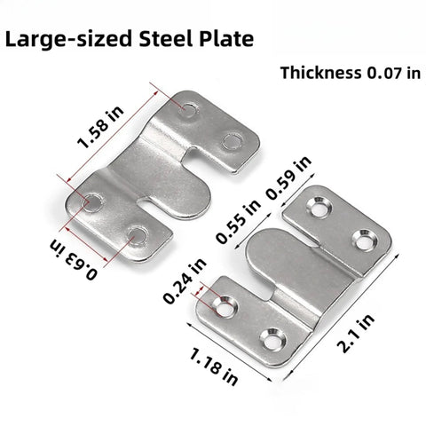 Heavy Duty Stainless Steel French Cleat Hanging Rack, Bulletproof Flush Interlocking Brackets With Drop-In Anchors, Rock Solid Rust Proof Hardware for mounting.