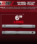 Wheel Hanger Pin Set Two Pack M14 x P1.5 Wheel Stud Alignment Guide Pins shown at 6 inches long on red background