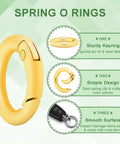 Gold spring O-ring showcasing sturdy keyring, simple design, and smooth surface for keychains and accessories.