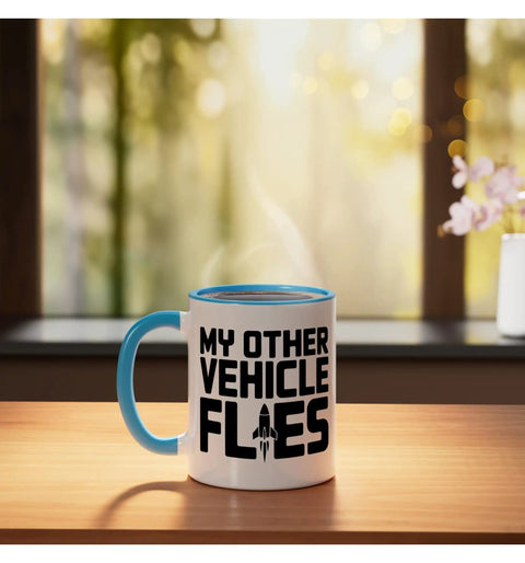 High Power Amateur Rocketeer Ceramic Mug For Weekend Launchers And Model Rocketry Fans Who Spend Big On Motors, blue and white