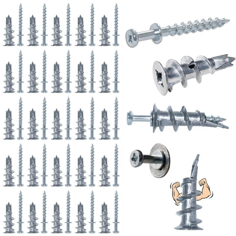 Bear Claw Double Headed Screws and Self Drilling Drywall Anchors Picture Hangers Kit for Wall Decor screws and anchors display