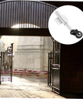 Heavy Duty Sliding Gate Rollers Loaded With Spring Shock Absorption And Height Adjustments For Iron And Retractable Gates visible in an entrance.
