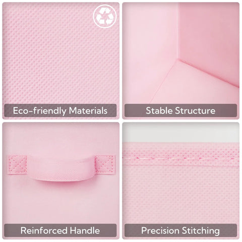 Pink Fabric Storage Bins 6 Pack 11 Inch Cube Organizers Closet Shelf Inserts Non Woven Toy Holder Room Decor That Slaps Lowkey Dope And Makes Cleaning Up A Total Breeze For Bedroom Or Nursery