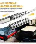 44 Inch Full Extension Drawer Slides Pair With Side Mount And Lock Detachable Quick Release shown installed on drawers