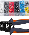 High Performance Self Ratcheting Crimpers Tool For Heat Shrink Terminals Modular Design For Voice Data Applications Stripper with colorful connectors.