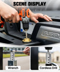 1 Inch Jack Drive Drill Adapter For Trailers, 2 In 1 Design That Works With Electric Drills Or Ratchets, showing usage with drill