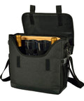 Easy Peasy Insulated Wine Tote And Cheese Set For Four With Glasses And Bamboo Serving Board Rugged Polycanvas Carrier with wine bottles.