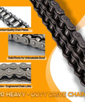 Go Kart Drive Chain 420 32 Links Replacement For Coleman KT196 CK196 196cc with high strength steel and precision chain links.