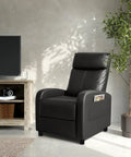 Comfy Leather Recliner Chair With Lumbar Support For Home Theater And Living Room, Adjustable 90 To 180 Degree Recline