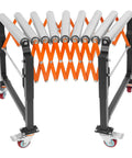 Heavy Duty Adjustable Roller Conveyor Telescopic Table With Four Smooth Gliding Casters, 17-51in adjustable span, for shop use.