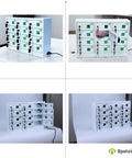 Solid Heavy Duty Steel 12 Slot Cell Phone Storage Lockers With Integrated Fast Charging Station And Secure Key Lock For Offices Schools And Work Crews White, side view with lockers opened and charging ports visible.