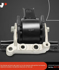 Close-up view of left automatic transmission mount for vehicles, featuring metal and rubber components for vibration control.