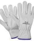 Large Heavy Duty Cowhide Leather Driver Work Gloves For Driving Trucking Construction And Outdoor Tasks With Reinforced Palm And Fingers For Superior Grip Protection In Farming Landscaping Gardening Ranching And DIY, white pair