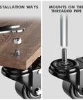 Built Tough Heavy Duty Two Inch Stem Caster Wheels Set Of Four With Six Hundred Pound Capacity Threaded Stem Quarter Inch By One Inch Dual Locking Brakes Industrial Castors installation