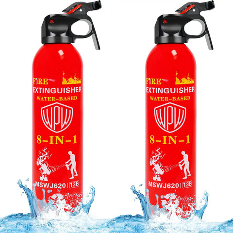 620ml Large 8 In 1 Water Based Fire Extinguisher For Home Car Boat Kitchen With Wall Mount Portable Grab And Go Ready Emergency Supplies A B C And K Fire Safe And Easy To Use 2 Pack