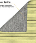 Bright Yellow Wood Grain Print Dish Drying Mat For Kitchen Counter, showing breathable back design for faster drying