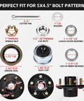 Heavy Duty 3500Lbs Trailer Hub Kit With 5 Bolt 4.5 Inch Hubs Premium 5 Lug Fits Spindles From 1 Inch Up To 1-3/8 Inch parts diagram