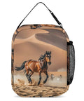 Insulated Lunch Bag With Large Capacity Cooler Tote for Work Office Grab and Go Picnics Beach and Camping Leakproof design with horses running