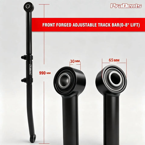 Front Adjustable Track Bar For 2005 To 2016 F250 F350 4x4 With 0 To 8 Inches Travel, Forged Panhard Bar For Beefed-Up Stability, Precise Alignment, Smoother Handling, Reduced Sway, And Tire Wear Prevention, black steel, 990mm