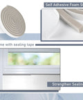 Image showing self-adhesive foam strip and sealing tape from Universal 4 Inch Window Dryer Vent Kit With Air Vent Cover And Adjustable Panels.